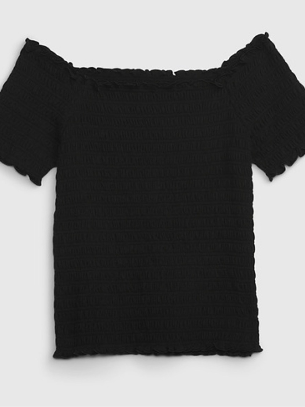 Black Smocked Off-Shoulder Top NWT